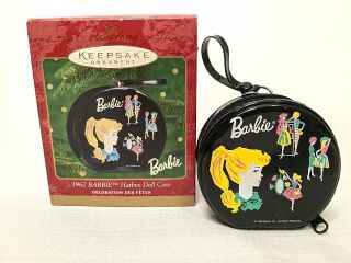 Barbie Retro Hallmark 1962 " Barbie Hatbox " Doll Case Keepsake Ornament - Wow