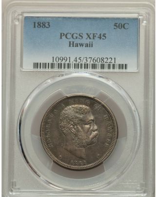 1883 Hawaii Half Dollar 50c Pcgs Xf45 Coin