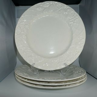 Set Of 4 Mikasa English Countryside Dinner Plates 11” White Dp900