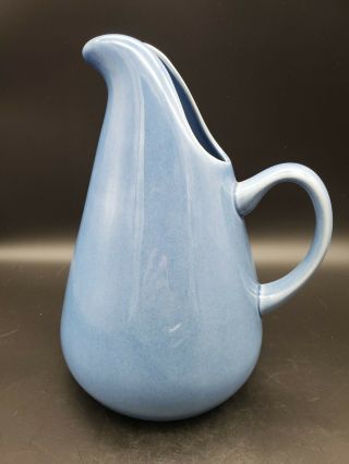 Russel Wright By Oneida Blue Pitcher Stoneware Pottery American Modern 90oz