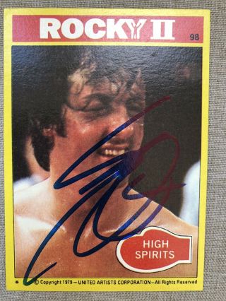 1979 Sylvester Stallone Rocky Ll Signed Autographed Trading Card 98 Cert