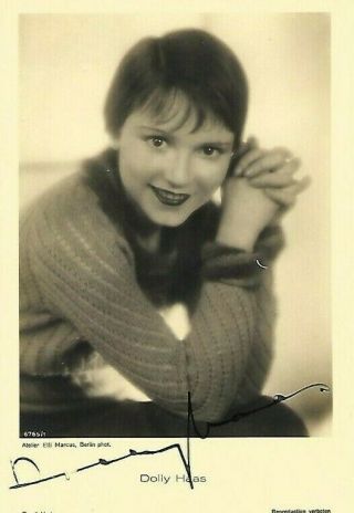 Dolly Haas Vintage Signed Photo Silent Movie Actress