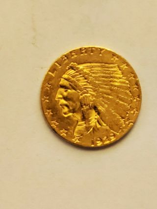 1929 P Indian Head Two And A Half Dollar Gold Coin Au Obv Scratch