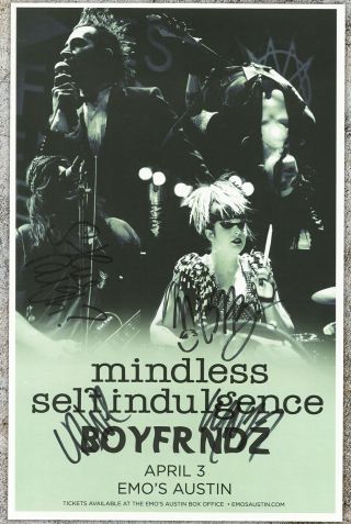 Mindless Self Indulgence Autographed Gig Poster Lyn - Z Way,  Jimmy Urine