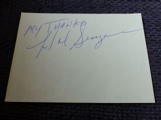 Hal Singer Signed 4x6 Inch Paper Jazz Autograph Inperson Look