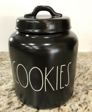 Rae Dunn Cookie Canister Large Chubby Black Jar Ll By Magenta