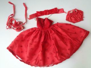 1950s Cosmopolitan Ginger 8 " Doll Clothes Red Formal Gown Ballet Slippers Undies
