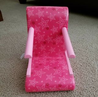 American Girl Bistro Cafe Treat Seat Pink Stars Clip On Chair