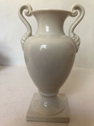 The Trenton Potteries Whita Porcelain Two Handle 8” Trophy Vase Jersey