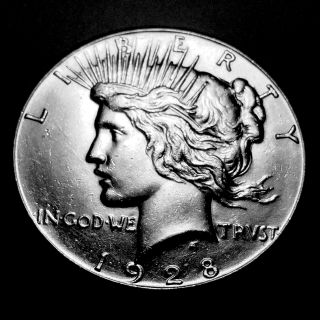 1928 - P Peace Silver Dollar Choice Bu King Of The Peace Dollars
