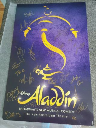Disney’s Aladdin Broadway Cast Signed 12x18 Poster Amsterdam Theater Nyc