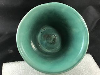 Vintage McCoy Pottery Planter - Vase AQUA GREEN HOBNAIL 4.  25” Collectible 2