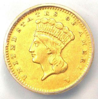 1856 Indian Gold Dollar (g$1 Coin) - Certified Anacs Au55 Details - Rare