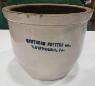 Hawthorn Pottery Co Pa Stoneware 1 - Gal Crock Blue Decorated