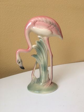 Vintage 8 1/2” Brad Keeler Flamingo Ceramic Figure Mid Century Bird Statue No.  31
