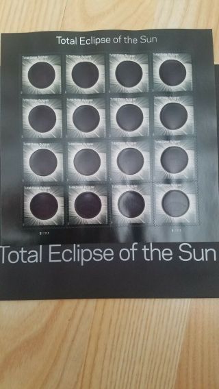 Rare Stamps Total Eclipse Of The Sun Mnh Sheet Of 16 Forever Stamps W/sleeve