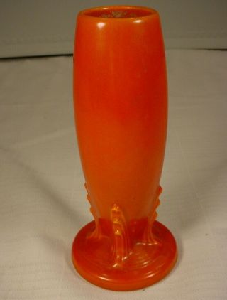 Vintage Fiesta Ware Homer Laughlin Hlc Art Deco 6 Orange Bud Vase
