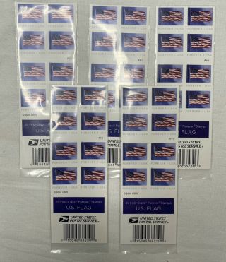 100 Post Office Usps Forever Stamps (20 Per Sheet X 5) 2018
