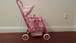 Baby Doll Trolley Toy Stroller Dolls Pram Kids Toy Pushchair Girls Play Toy Pink