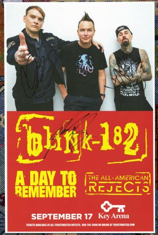 Blink - 182 Autographed Live Show Poster 2016 Mark Hoppus,  Matt Skiba