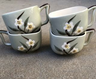 4 Cups Mugs Weil Ware Blossom In Celadon