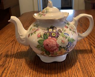 Vintage Teapot Arthur Wood & Son Straffordshire Wild Flowers Fluted Base 6483