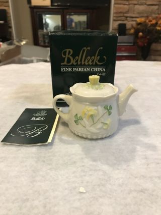 Belleek Fine Parian China Shamrock Mimi Teapot