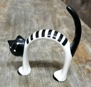 As Cmielow Porcelain " Smiling " Black/white Cat By Kazimierz Czuba Nr 6/1327/04