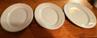 3 Vintage Shenango China White Oval Platters Rimrol Welroc Restaurant Ware