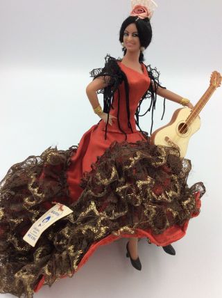 Marin Chiclana Doll 6 1/2  Red Dress Guitar Made In Spain