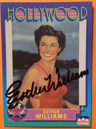 Esther Williams Hand Signed Hollywood Walk Of Fame Card Auto