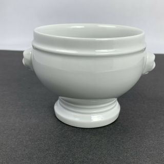 Pillivuyt Porcelain France Depuis 1818 Lion Handle Porcelain Bowl On Pedestal 2