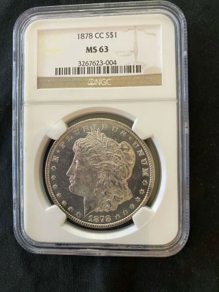 1878 - Cc Morgan $1 Silver Dollar Ngc Ms 63 Unc Carson City