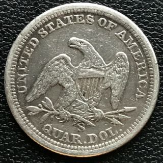 1857 S Seated Liberty Quarter Dollar 25c RARE KEY Date XF Details 13264 2