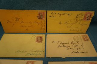 Civil War Era 1860’s US Cover Lot (12) 3 Cent Postage Stamps Uncatalogued 2