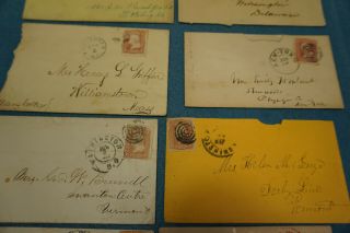Civil War Era 1860’s US Cover Lot (12) 3 Cent Postage Stamps Uncatalogued 3