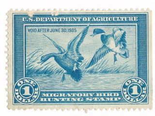 Us Federal Duck Stamp Migratory Bird Hunting License 1934 Vg