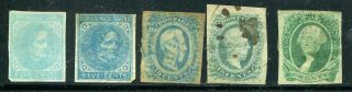 Civil War Confederate Postage Stamps Jefferson Davis & George Washington