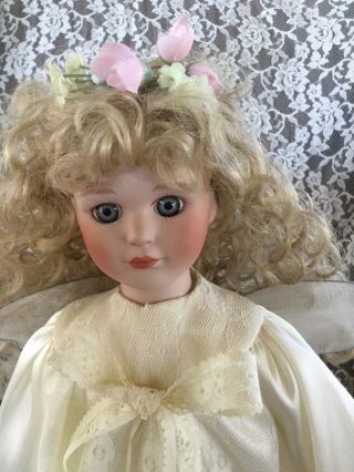 16 " Victorian Angel Porcelain Collector Doll With Stand