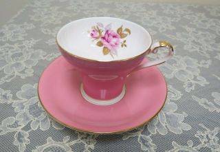 Vintage Aynsley England China Tea Cup & Saucer Pink Flowers