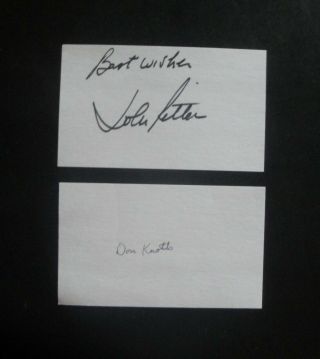 John Ritter Signed & Don Knotts Signed Index Card Autographs Three 