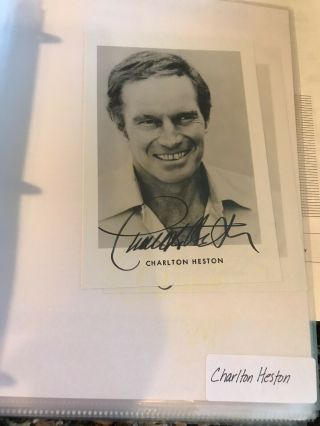 Charlton Heston Signed/autographed 5x7 Vintage Black And White Actor