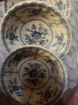 4 Johnson Brothers Indies Blue Fruit Berry Bowl Bowls 5 1/8 Inch 2