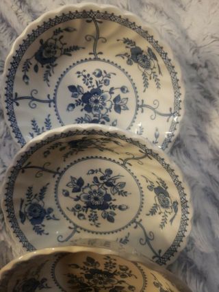 4 Johnson Brothers Indies Blue Fruit Berry Bowl Bowls 5 1/8 Inch 3