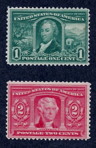 Us Stamp Scott 323 Nh Og 324 Mlh Og Louisiana Purchase - 1904 -