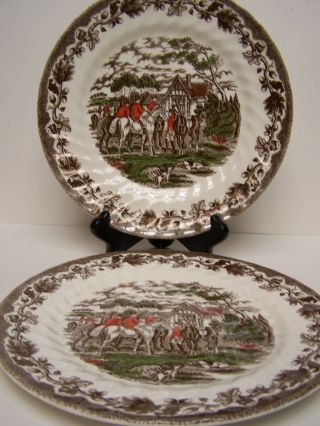 Churchill Country Life The Meet 2 Dinner Plates England Multicolor 10 " Rippled