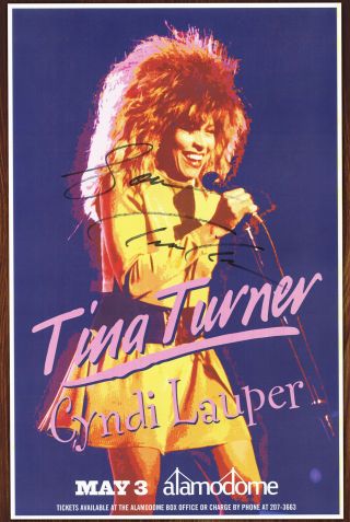 Tina Turner Autographed Concert Poster
