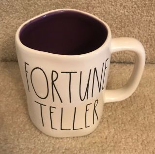 Rae Dunn White & Purple Fortune Teller Coffee Mug