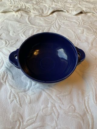 Vintage Fiesta Cobalt Blue Small Bowl With Handles
