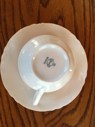 Vintage Thomas Bone China Tea Cup & Saucers White Scalloped Bavaria Set of 6 3